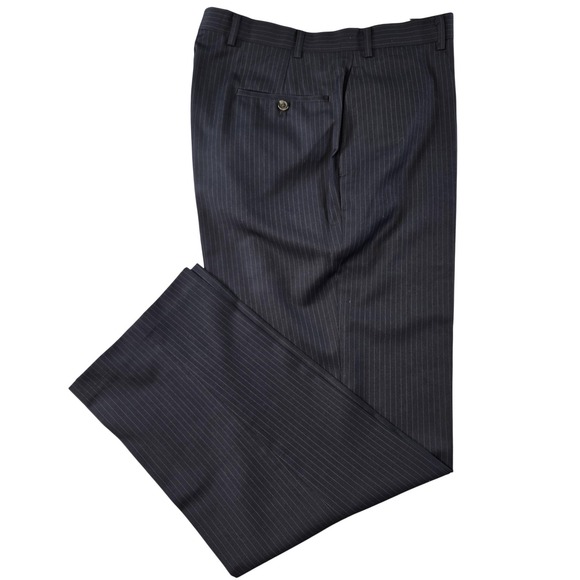 Ralph Lauren Other - Ralph Lauren Suit Pants Mens 36x30 Black Striped Polyester Rayon Belted